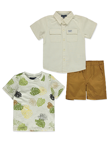 Tahari Boys' 3-Piece Linen Shorts Set Outfit - CookiesKids.com