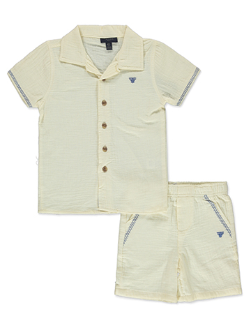Tahari Boys' 2-Piece Gauze Shorts Set Outfit - CookiesKids.com