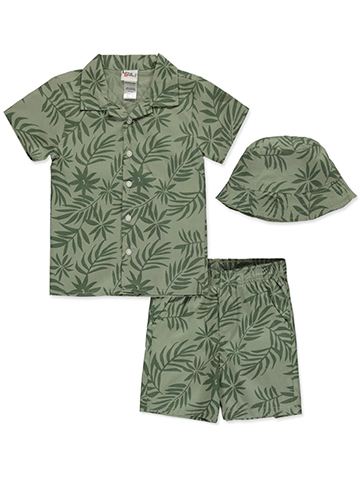 Little Rebels Boys' 3-Piece Bucket Hat Shorts Set Outfit - CookiesKids.com