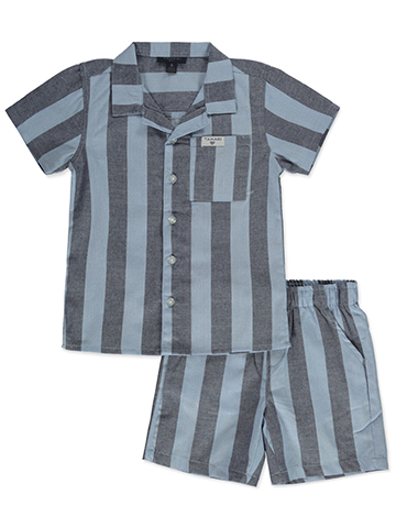 Tahari Boys' 2-Piece Button-Up Shirt Shorts Set Outfit - CookiesKids.com