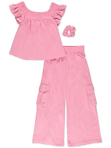 Tahari Girls' 3-Piece Gauze Pants Set Outfit - CookiesKids.com