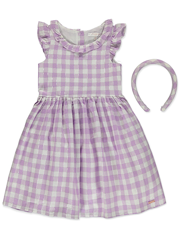 Tahari Girls' 2-Piece Gingham Dress Set Outfit - CookiesKids.com