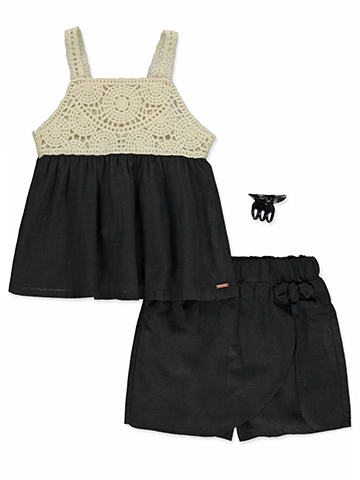 Tahari Girls' 3-Piece Shorts Set Outfit - CookiesKids.com