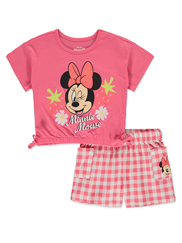 Disney Minnie Mouse Girls' 2-Piece Shorts Set Outfit - CookiesKids.com
