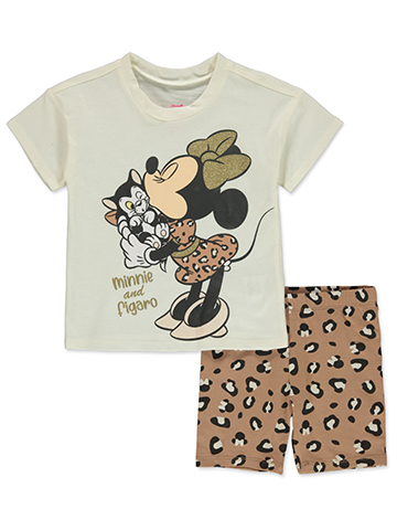 Disney Minnie Mouse Girls' 2-Piece Bike Shorts Set Outfit - CookiesKids.com