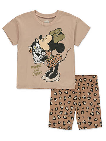 Disney Minnie Mouse Girls' 2-Piece Bike Shorts Set Outfit - CookiesKids.com