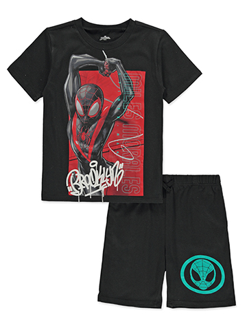 Spider-Man Boys' 2-Piece Miles Morales Shorts Set Outfit - CookiesKids.com