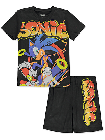Sonic The Hedgehog Boys' 2-Piece Flames Shorts Set Outfit - CookiesKids.com