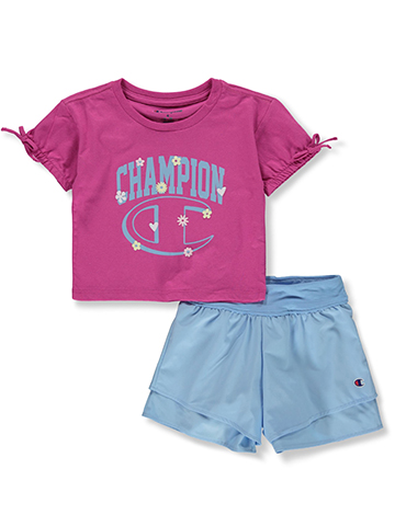 Champion Girls' 2-Piece Shorts Set Outfit - CookiesKids.com
