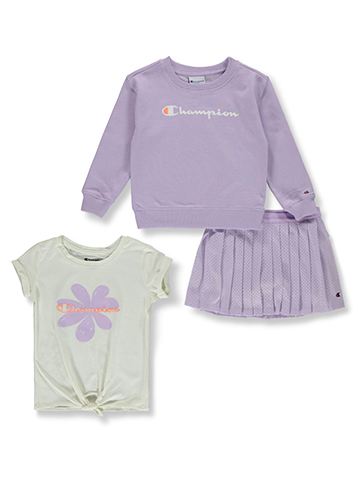 Champion Girls' 3-Piece Flower Skirts Set Outfit - CookiesKids.com