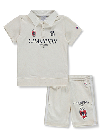 Champion Boys' 2-Piece Collared Polo Shirt Shorts Set Outfit - CookiesKids.com