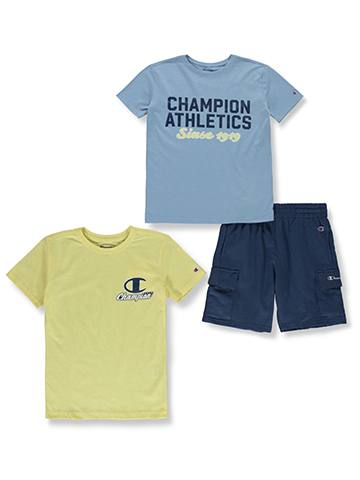 Champion Boys' 3-Piece Fleece Shorts Set Outfit - CookiesKids.com