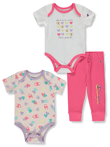 Champion Baby Girls' 3-Piece Joggers Set Outfit - CookiesKids.com