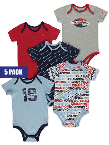 Champion Baby Boys' 5-Pack Varsity Bodysuits - CookiesKids.com