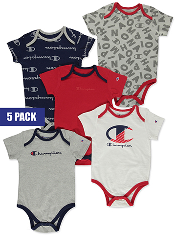 Champion Baby Boys' 5-Pack Varsity Bodysuits - CookiesKids.com