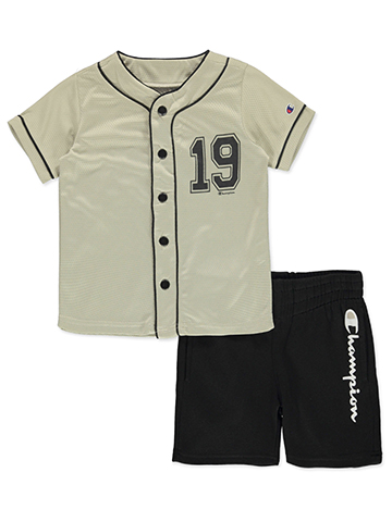 Champion Boys' 2-Piece Baseball Jersey Shorts Set Outfit - CookiesKids.com