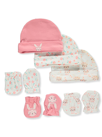 Zak & Zoey Baby Girls' 6-Piece Caps & Mittens Set - CookiesKids.com