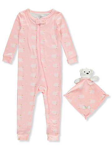Sleep On It Baby Girls' 2-Piece Coveralls With Security Blanket Set - CookiesKids.com