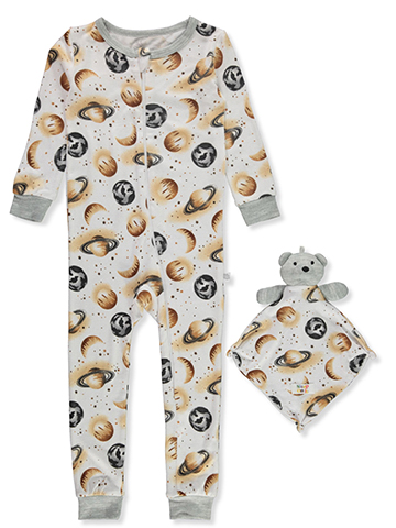 Sleep On It Baby Boys' 2-Piece Planet Sports Coveralls Security Blanket Set - CookiesKids.com