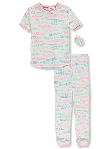 True Religion Girls' 3-Piece Pajamas Scrunchie Set - CookiesKids.com