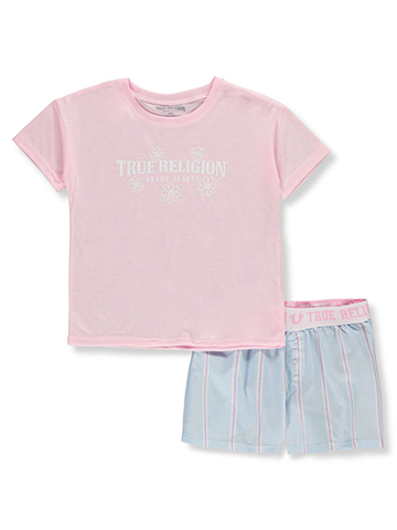 True Religion Girls' 2-Piece Boxer Short Pajamas Set - CookiesKids.com