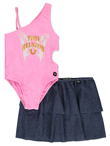 True Religion Girls' 2-Piece Swimsuit Skirt Set - CookiesKids.com