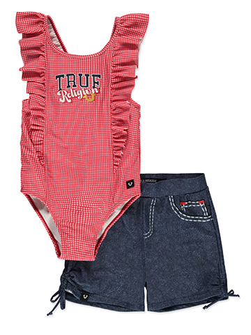 True Religion Girls' 2-Piece Swimsuit Shorts Set - CookiesKids.com