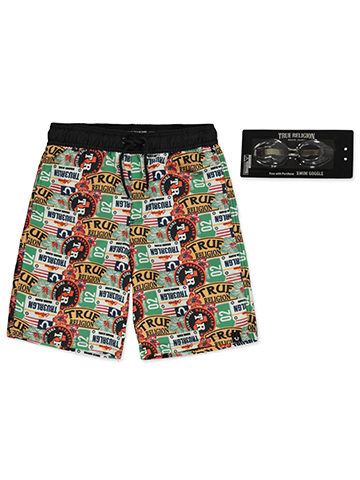 True Religion Boys' 2-Piece Swimsuit Swim Goggles Set - CookiesKids.com