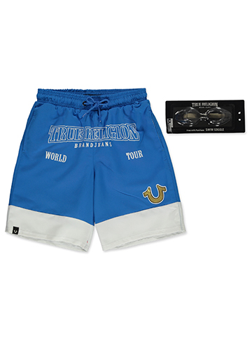 True Religion Boys' 2-Piece Swim Shorts Goggles Set - CookiesKids.com