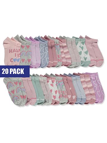 Elle Girls' 20-Pack No-Show Socks - CookiesKids.com
