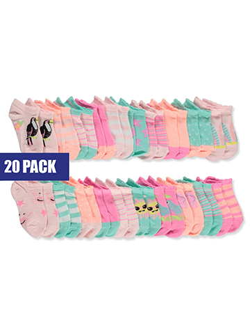 Pickle & Dot Girls' 20-Pack No-Show Socks - CookiesKids.com