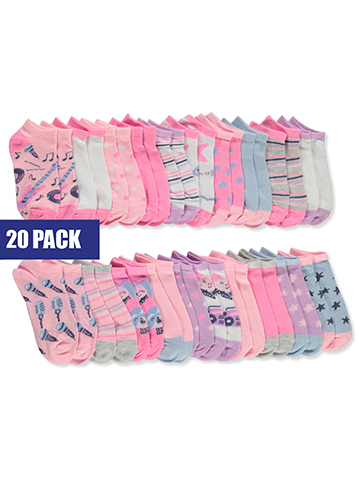 Pickle & Dot Girls' 20-Pack No-Show Socks - CookiesKids.com