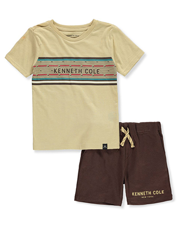 Kenneth Cole Boys' 2-Piece Stripe Shorts Set Outfit - CookiesKids.com