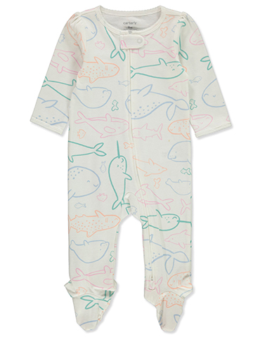 Carter's Baby Unisex Narwhal Footed Coveralls - CookiesKids.com