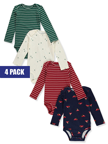 Carter's Baby Boys' 4-Pack L/S Bodysuits - CookiesKids.com