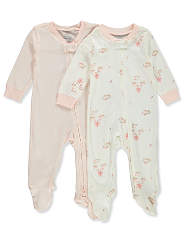 Carter's Baby Girls' 2-Pack Footed Coveralls - CookiesKids.com