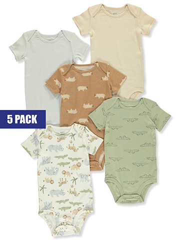 Carter's Baby Boys' 5-Pack Safari Bodysuits - CookiesKids.com