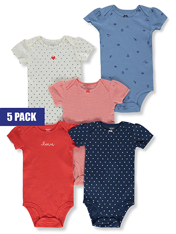 Carter's Baby Girls' 5-Pack Bodysuits - CookiesKids.com