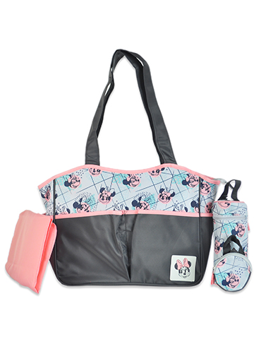 Disney Minnie Mouse 4-Piece Allover Print Diaper Bag Set - CookiesKids.com