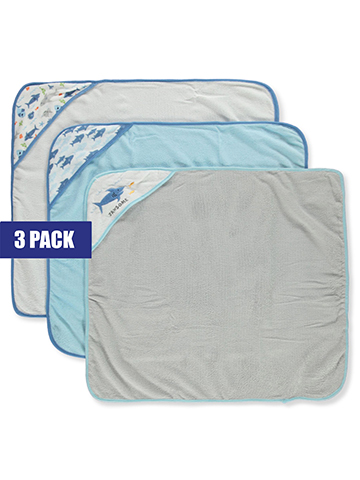 Buttons & Stitches Baby Boys' 3-Pack Shark Hooded Bath Towels - CookiesKids.com