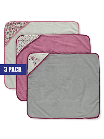 Buttons & Stitches Baby Girls' 3-Pack Love Hooded Bath Towels - CookiesKids.com