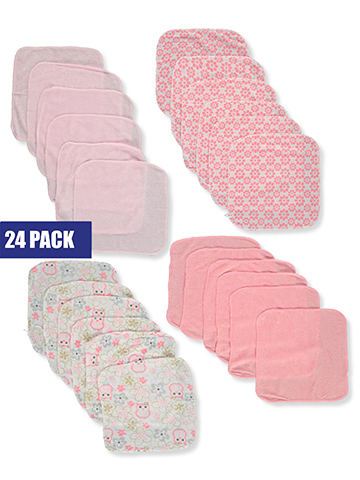 Little Beginnings Baby Girls' 24-Pack Washcloths - CookiesKids.com