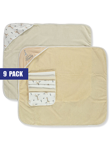 Little Beginnings Baby Boys' 9-Piece Hooded Towel & Washcloths Set - CookiesKids.com