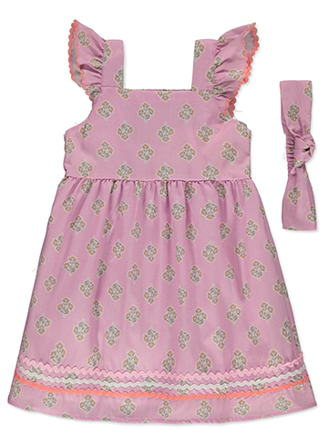 Pink Lemon Girls' 2-Piece Rose Dress Headband Set Outfit - CookiesKids.com