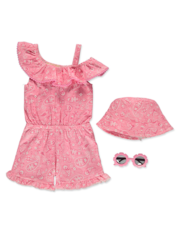 Pink Lemon Girls' 3-Piece Romper Set Outfit - CookiesKids.com