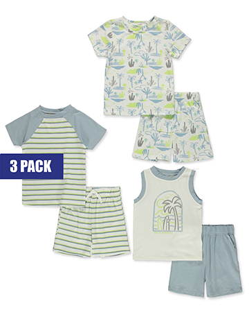 Liam & James Boys' 6-Piece Palms Shorts Set Outfit - CookiesKids.com