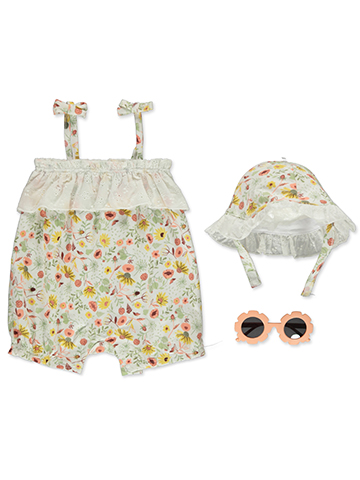 Charlotte Baby Girls' 3-Piece Romper Sunglasses Set Outfit - CookiesKids.com