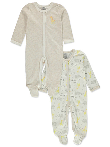 Little Beginnings Baby Unisex 2-Pack Jungle Footed Coveralls - CookiesKids.com