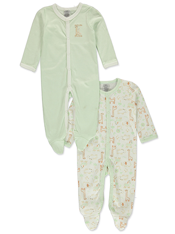 Little Beginnings Baby Boys' 2-Pack Jungle Footed Coveralls - CookiesKids.com