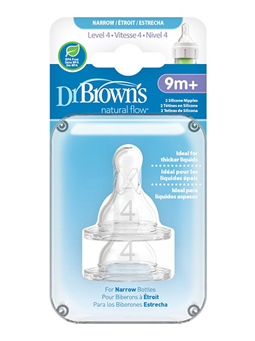 Dr. Brown’s Natural Flow 2-Pack Level Four Silicone Nipples - CookiesKids.com
